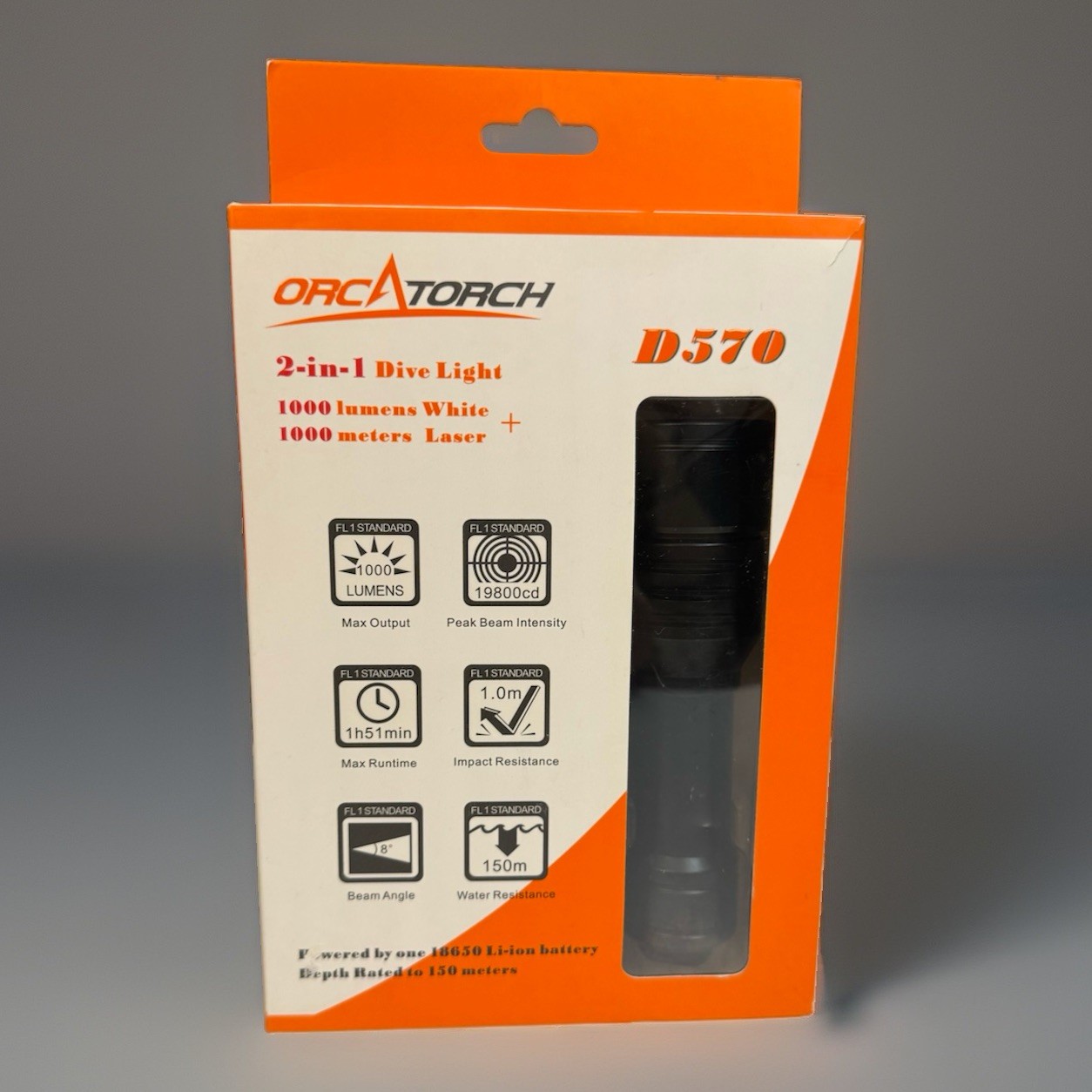 NEW OrcaTorch D570 Dive Light With Built in Green Laser