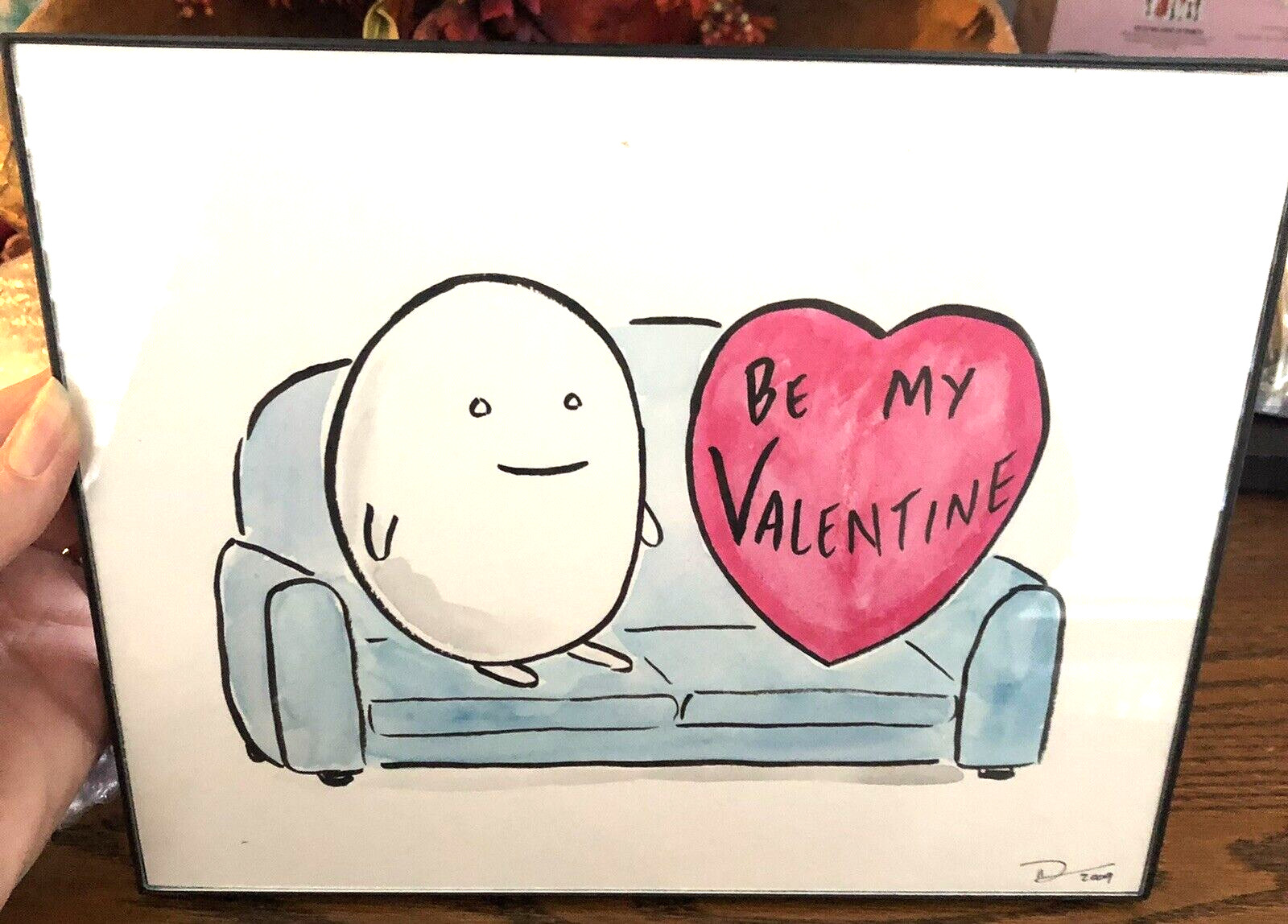 DAN GOODSELL Artist BE MY VALENTINE Funny Original Artwork Framed Signed