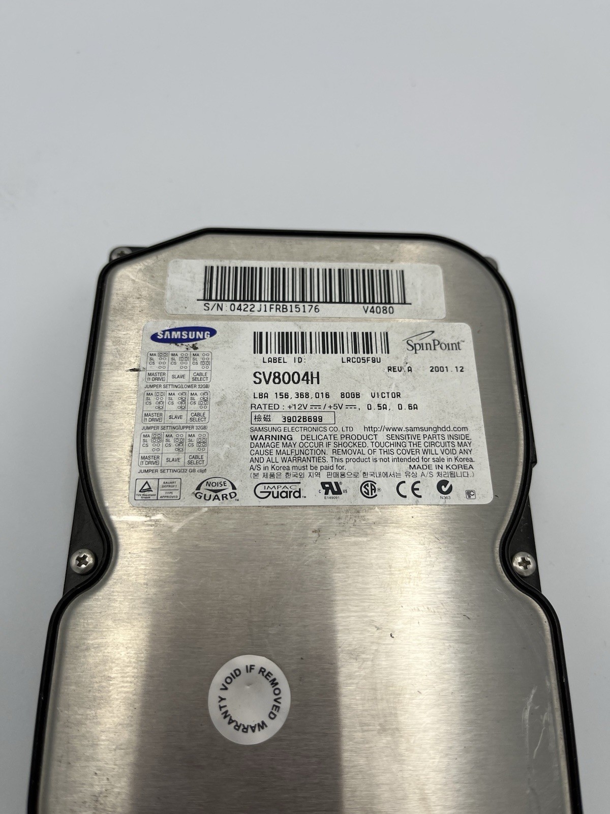 Samsung SV8004H/TGM 80GB,5400RPM, IDE Internal Hard Drive........W11S3B8