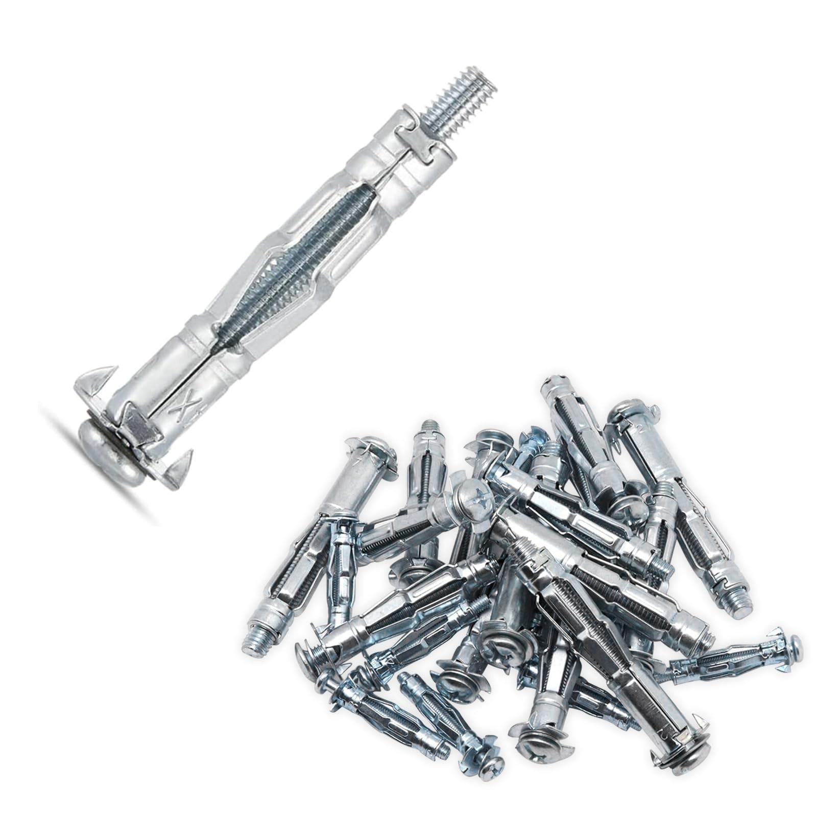 30 pcs Molly Bolts, Metal Drywall Anchors, Heavy Duty Zinc Plated Steel Molly...