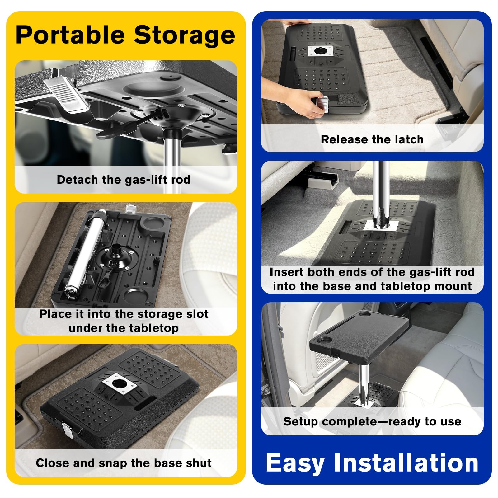 Car Seat Tray Table, Adjustable Car Desk for Laptop & Tablet, Multi-Function ...