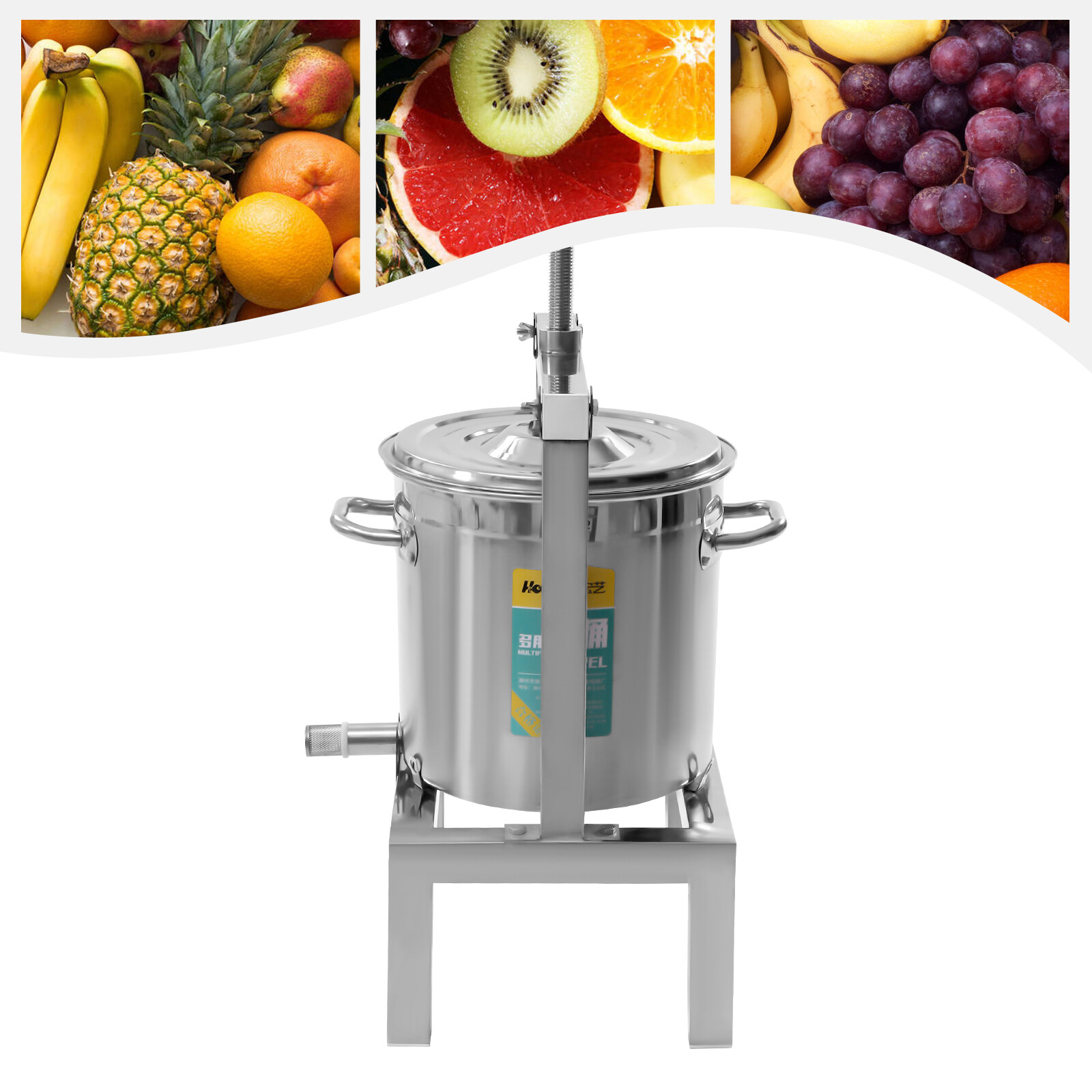 10L Manual Fruit Presser Durable Grape Apple Juice Extractor Beeswax Presser