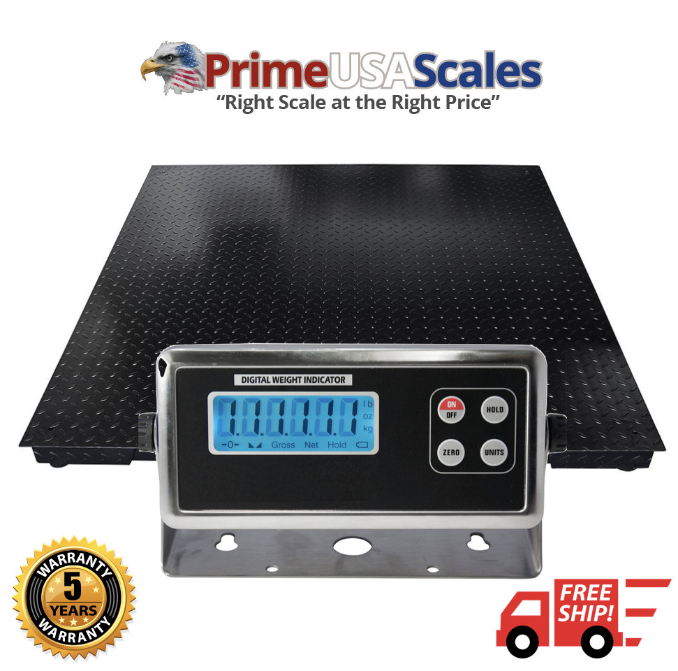 Pallet Scale 5 Year Warranty 2x2 Heavy Duty 24" x 24" Floor Scale 2,500 lb