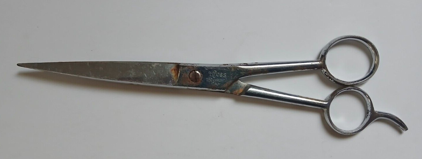 Vintage La Cross 550 Barber Shears Chrome 7" Scissors ITALY