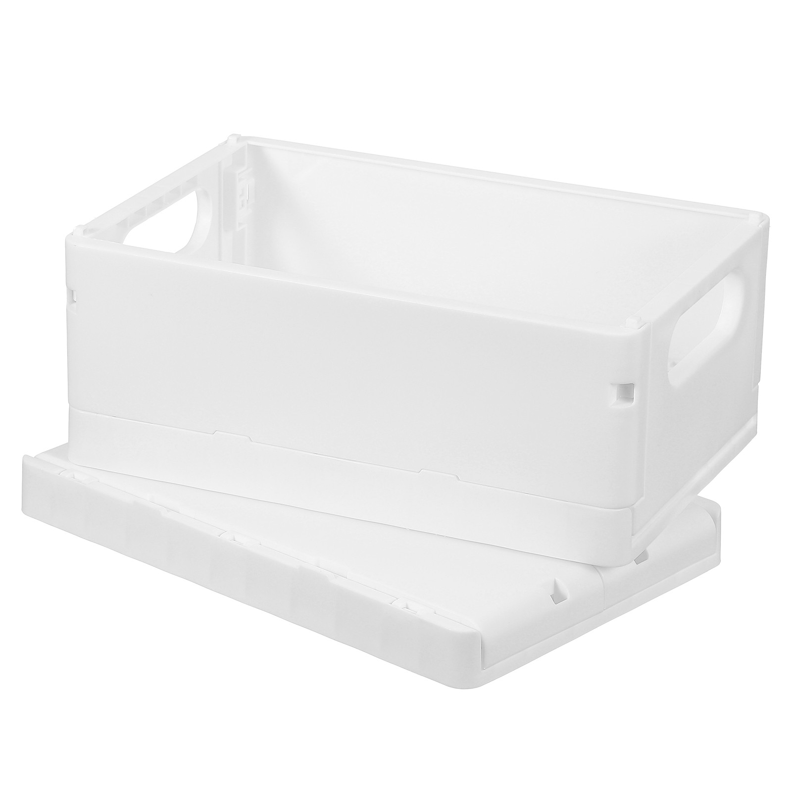 2Pcs Plastic Storage Baskets Stackable Bins(9.8 x 6.6 x 3.9" White)