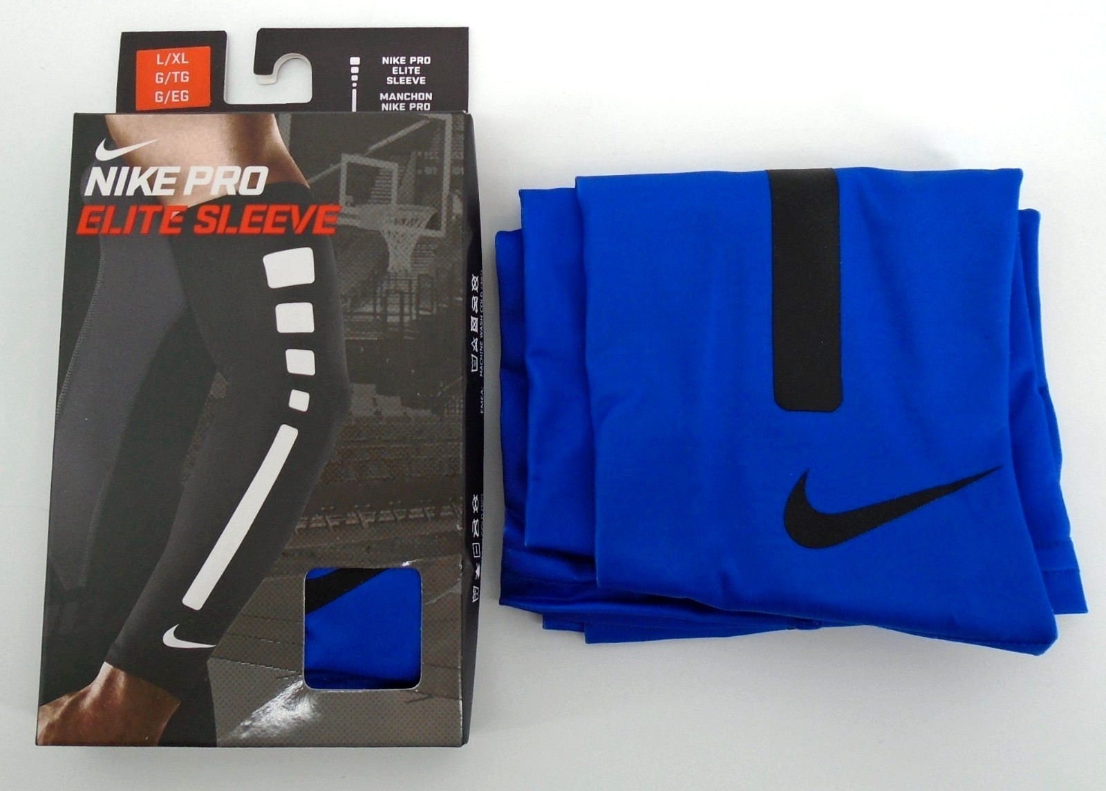 Nike Pro Elite Arm Sleeves Adult Men's L/XL Basketball Game Royal/Black
