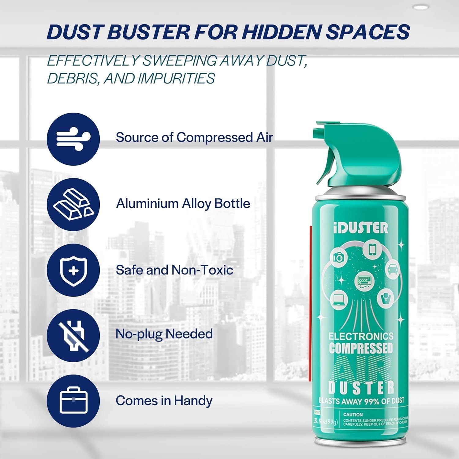Eco-Friendly Canned Air Duster for Electronics - 2PCS 3.5oz with Safety Features