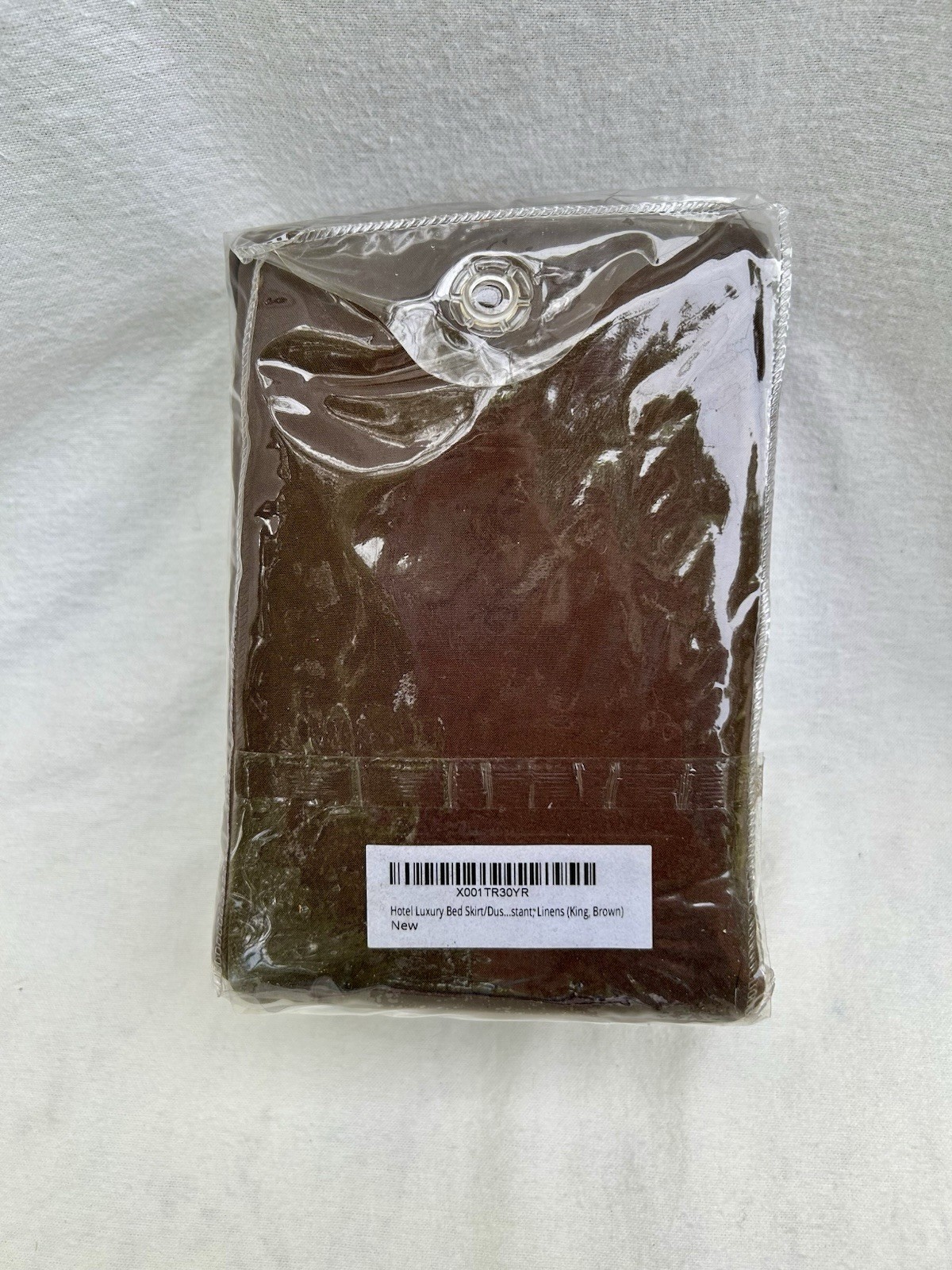 HC Collection Platinum 1800 King Bed Skirt Brown Microfiber Solid 78x80