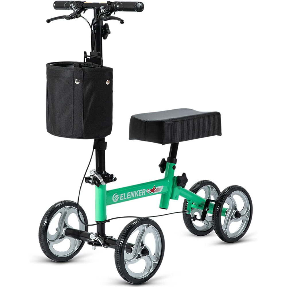 Deluxe ELENKER Medical Aid Knee Scooter Knee Walker 10" Wheel Walking Wheelchair