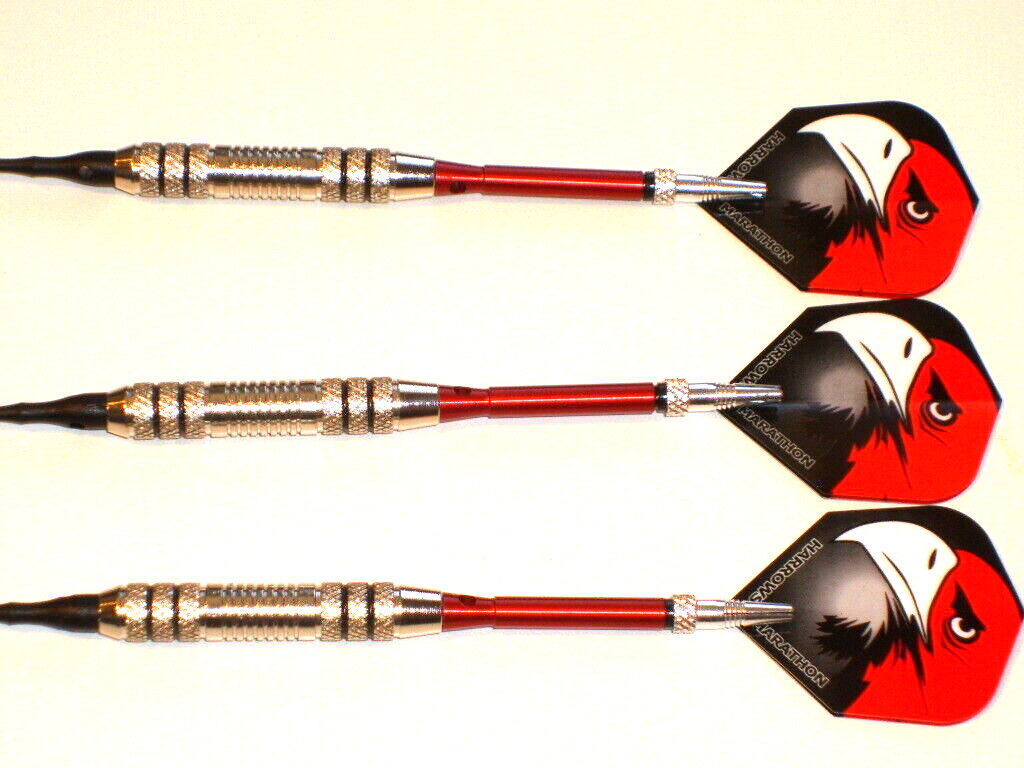 Soft Tip Darts, Used, 18 Gram Plated with New Alum Spin Shafts & Flights #2710