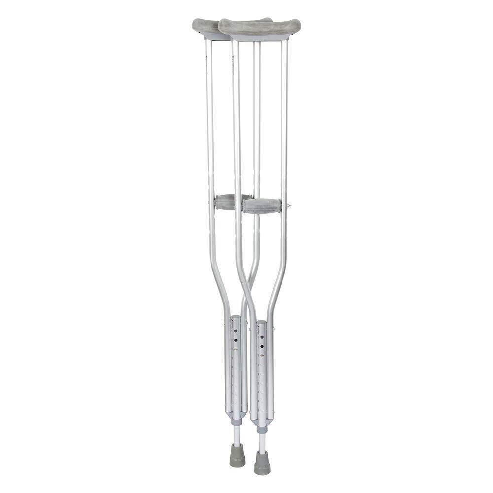 Aluminum Crutches, Adult, Tall, 5' 10"–6' 6" – Pair of Lightweight, Height