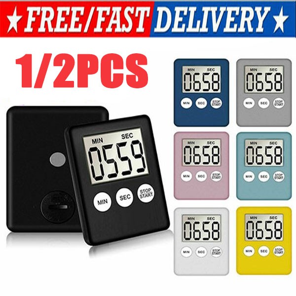 Large LCD Digital Kitchen Cooking Timer Count-Down Up Clock Loud Alarm Magnetic