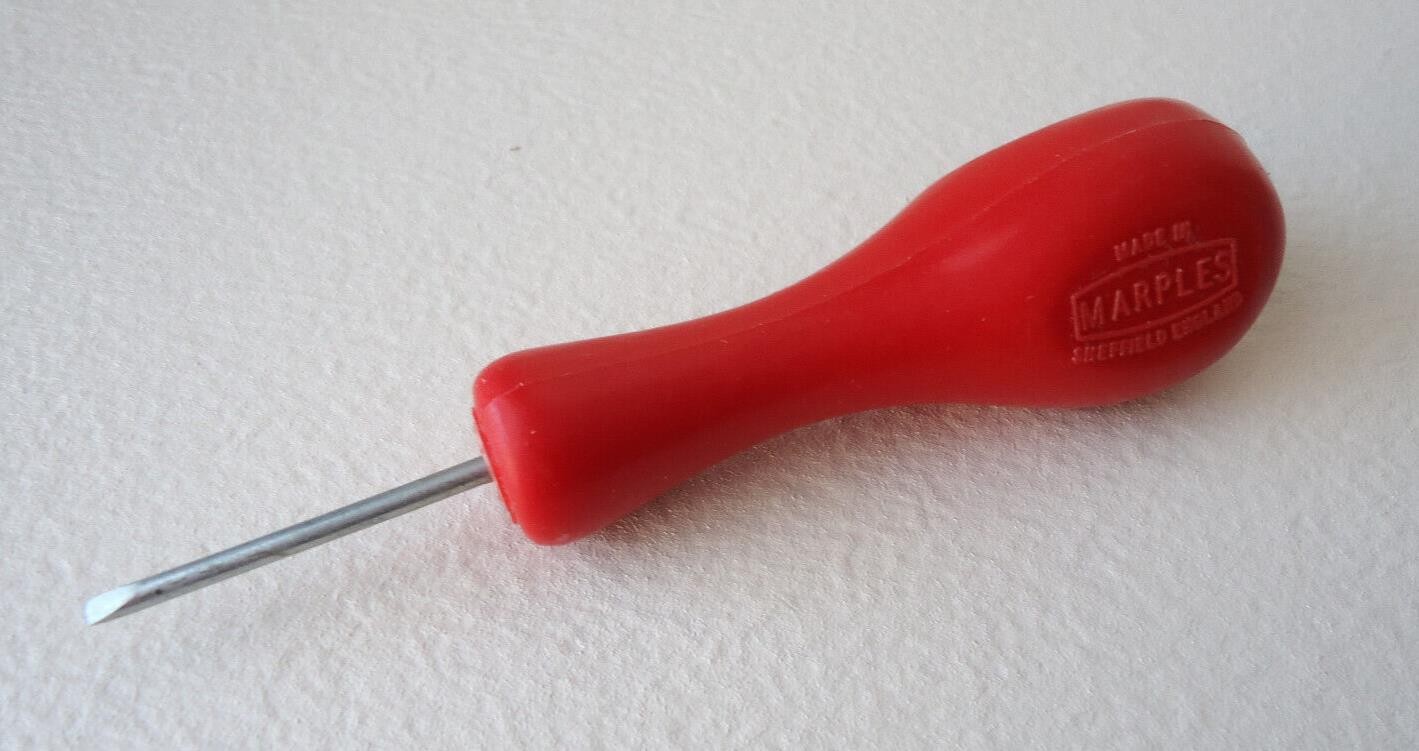 Marples No. 1828 RED Slotted Screwdriver - Made In Sheffield England