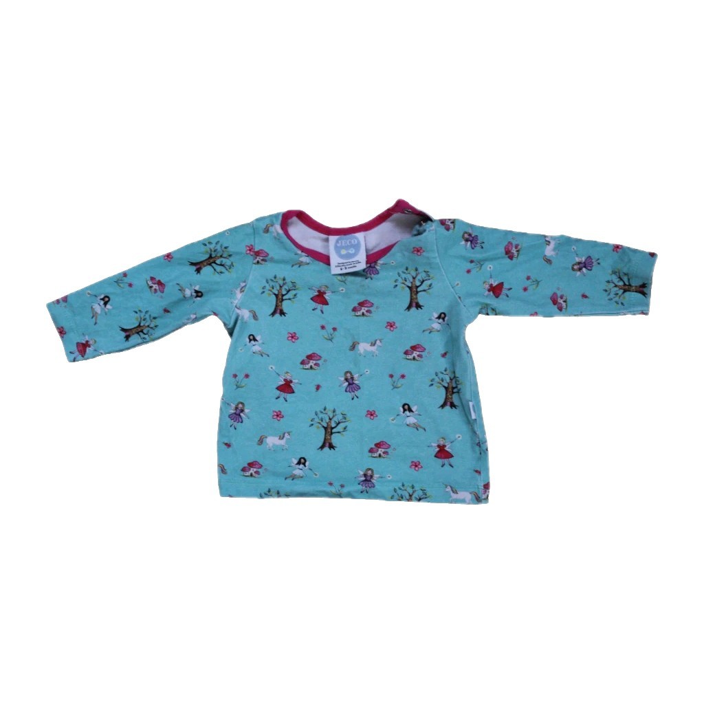 Organic Cotton Baby Fairy tale 6-9 Months Blue Long Sleeve Top Jeco