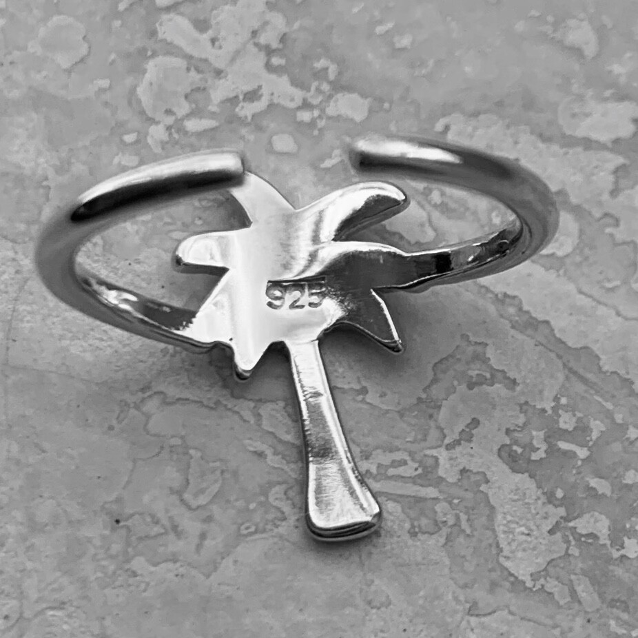 Sterling Silver Palm Tree Toe Ring, Silver Rings, Leaf Ring, Tree of Life Ring