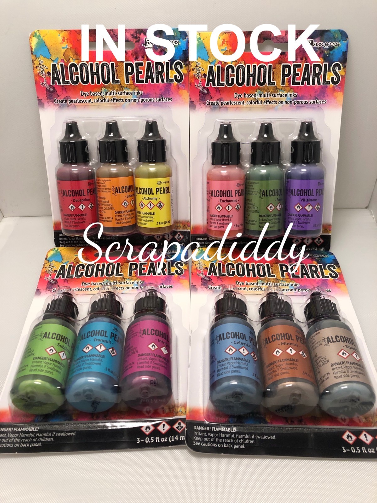 Ranger Tim Holtz ALCOHOL INK PEARLS- ALL 12 COLORS- 4 Sealed Kits 2019 Release
