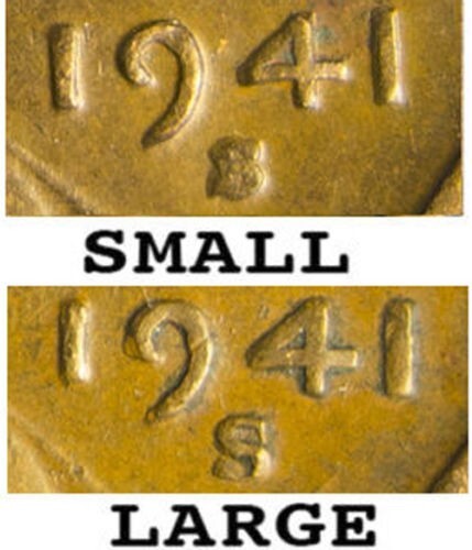 LARGE and SMALL mint marks!!! - 1941-S LARGE & SMALL "S" mintmark varieties.