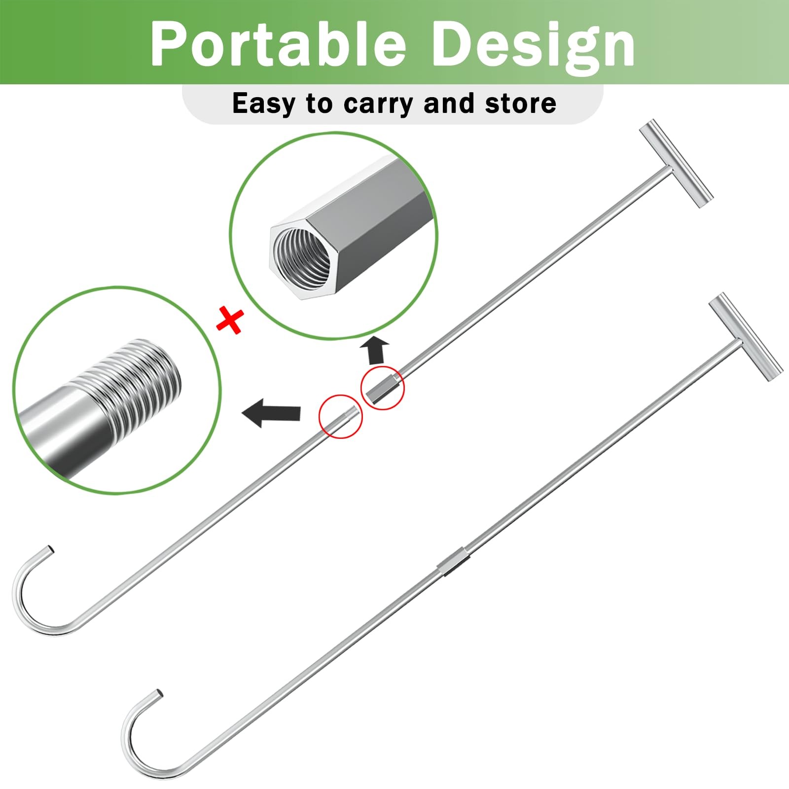32 Inch 5th Wheel Pin Puller Solid Steel Chrome Plated Heavy Duty Hook 1 PC