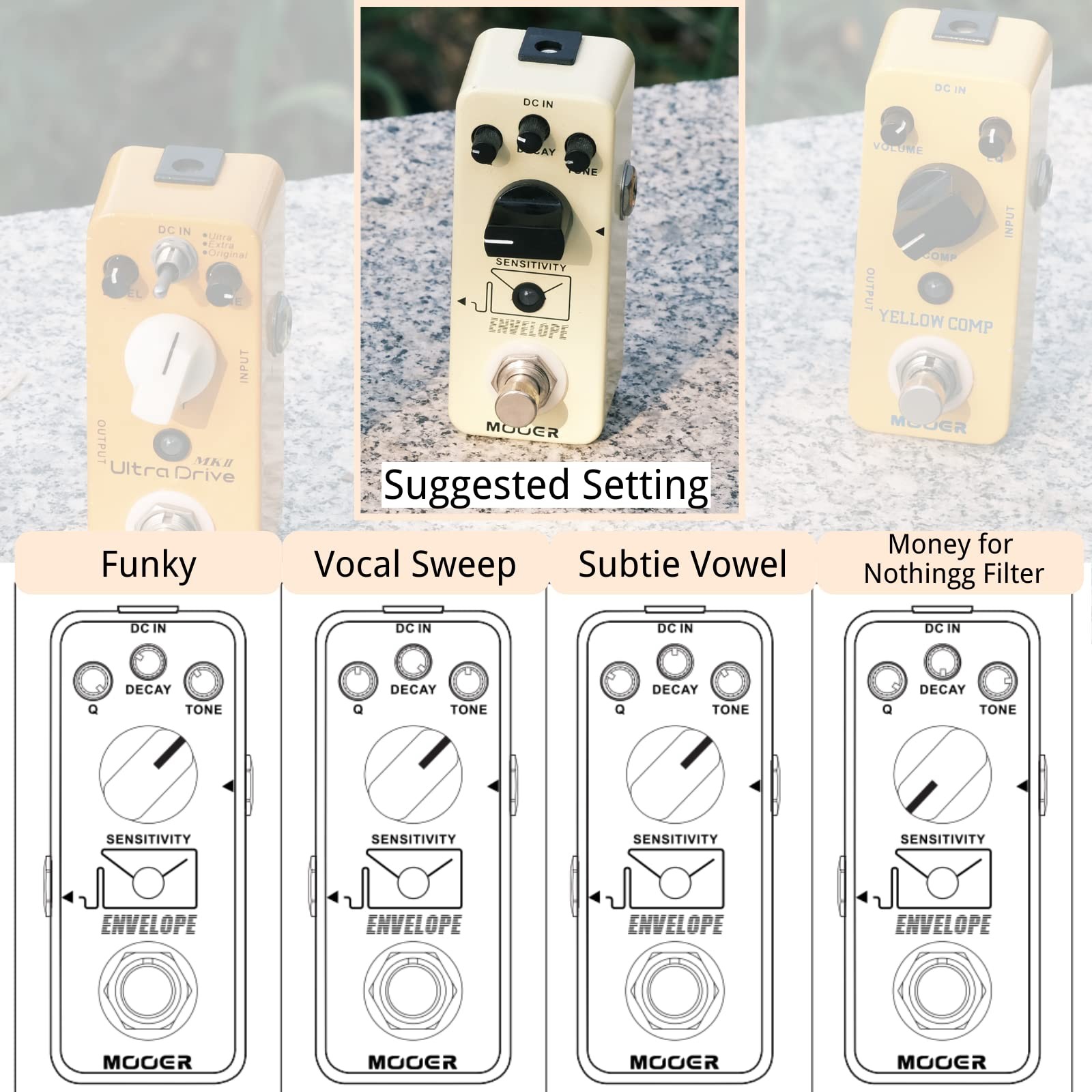 MOOER - Analog envelope filter, dynamic automatic Wah pedal, Envelope