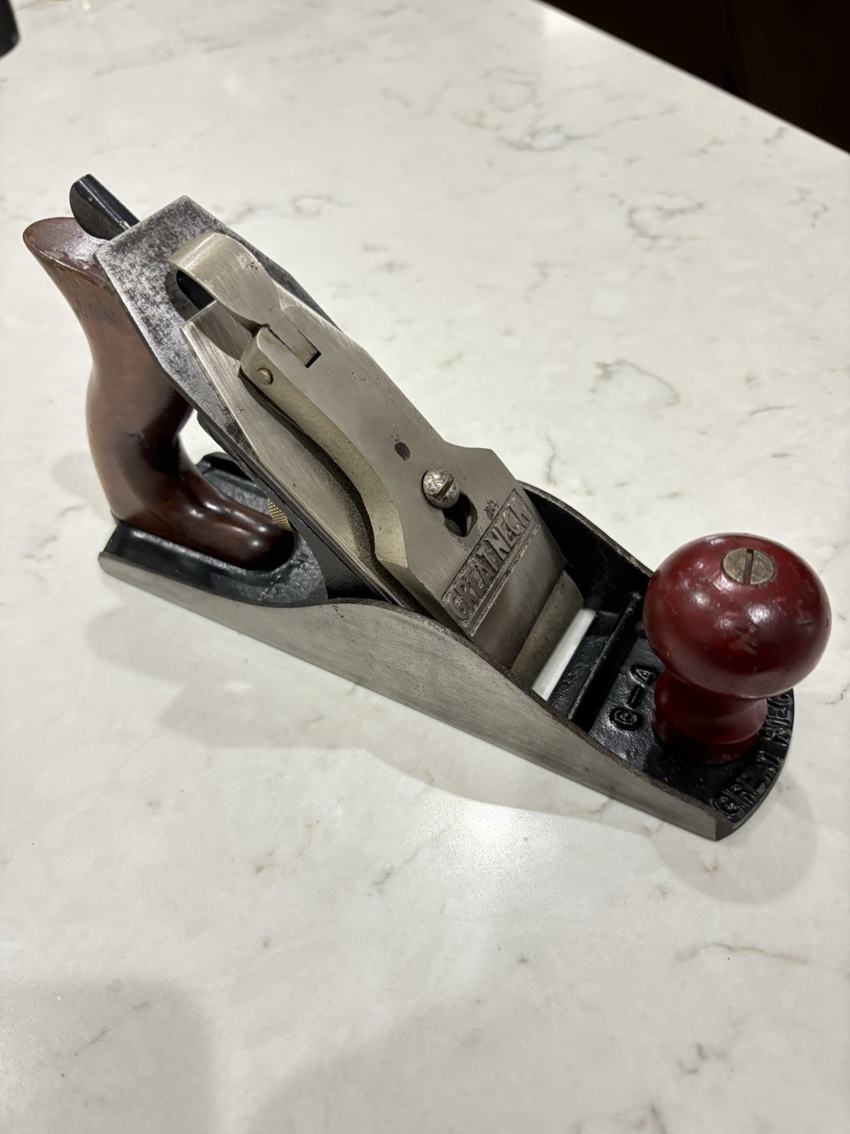 Great Neck G-4 Bench Plane w/Wood Handles, 2" Steel Blade, 9" Length