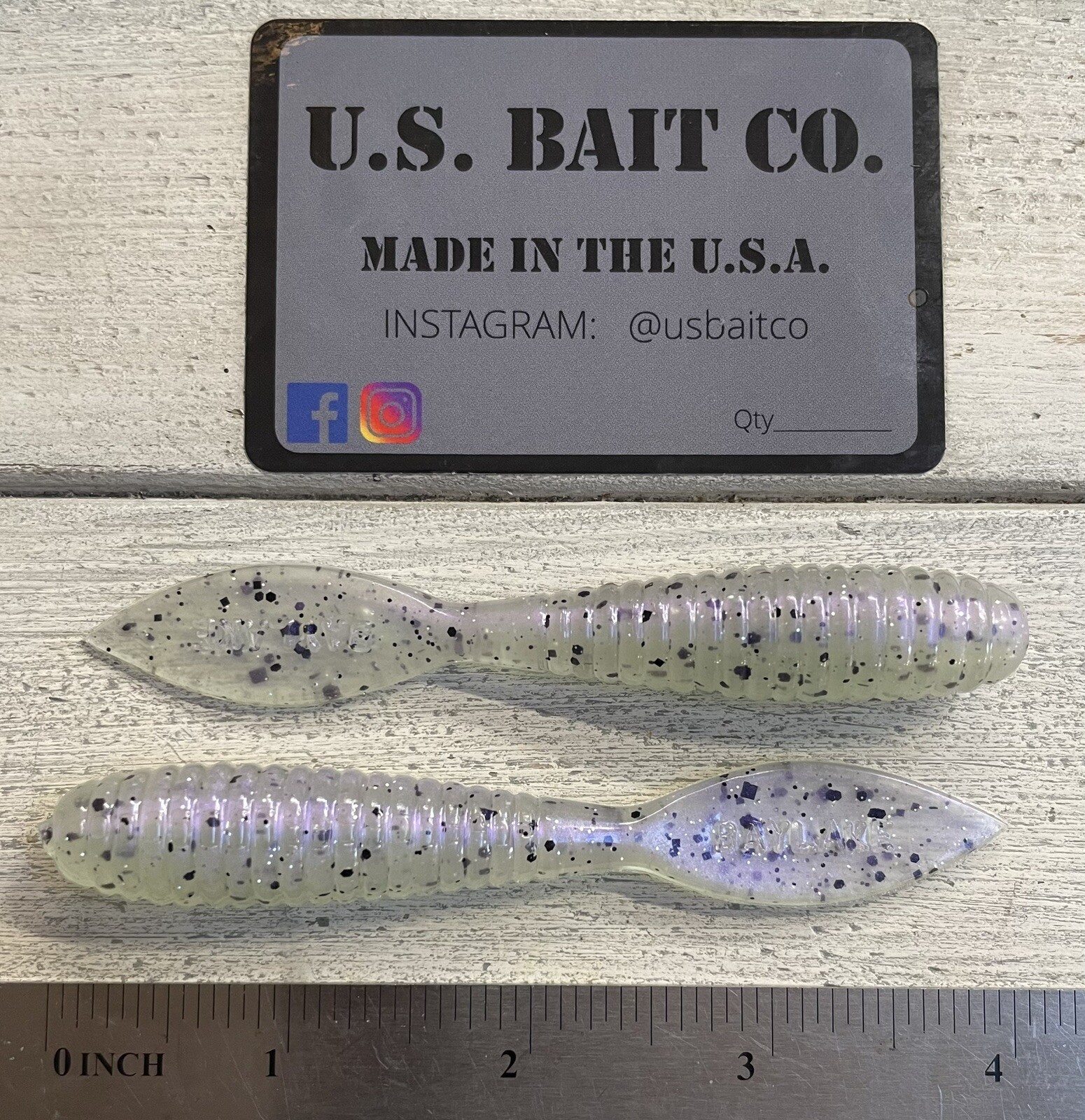 Sting Ray Grub 4” Color Purple Squid Fresh Saltwater Fishing Lure Lot Of 15