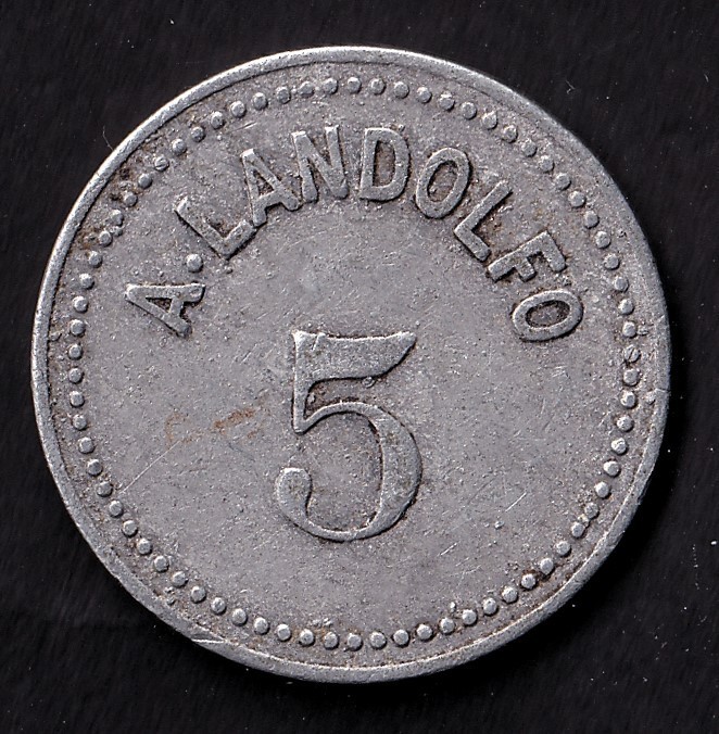 Vintage Alandolo 5¢ Token Good For Drink or Cigar Trade Token