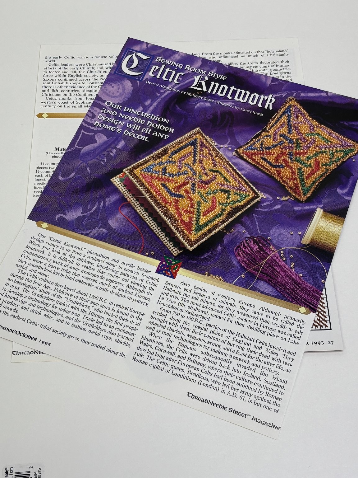 Celtic Knotwork Plastic Canvas Pattern Pages from Magazine