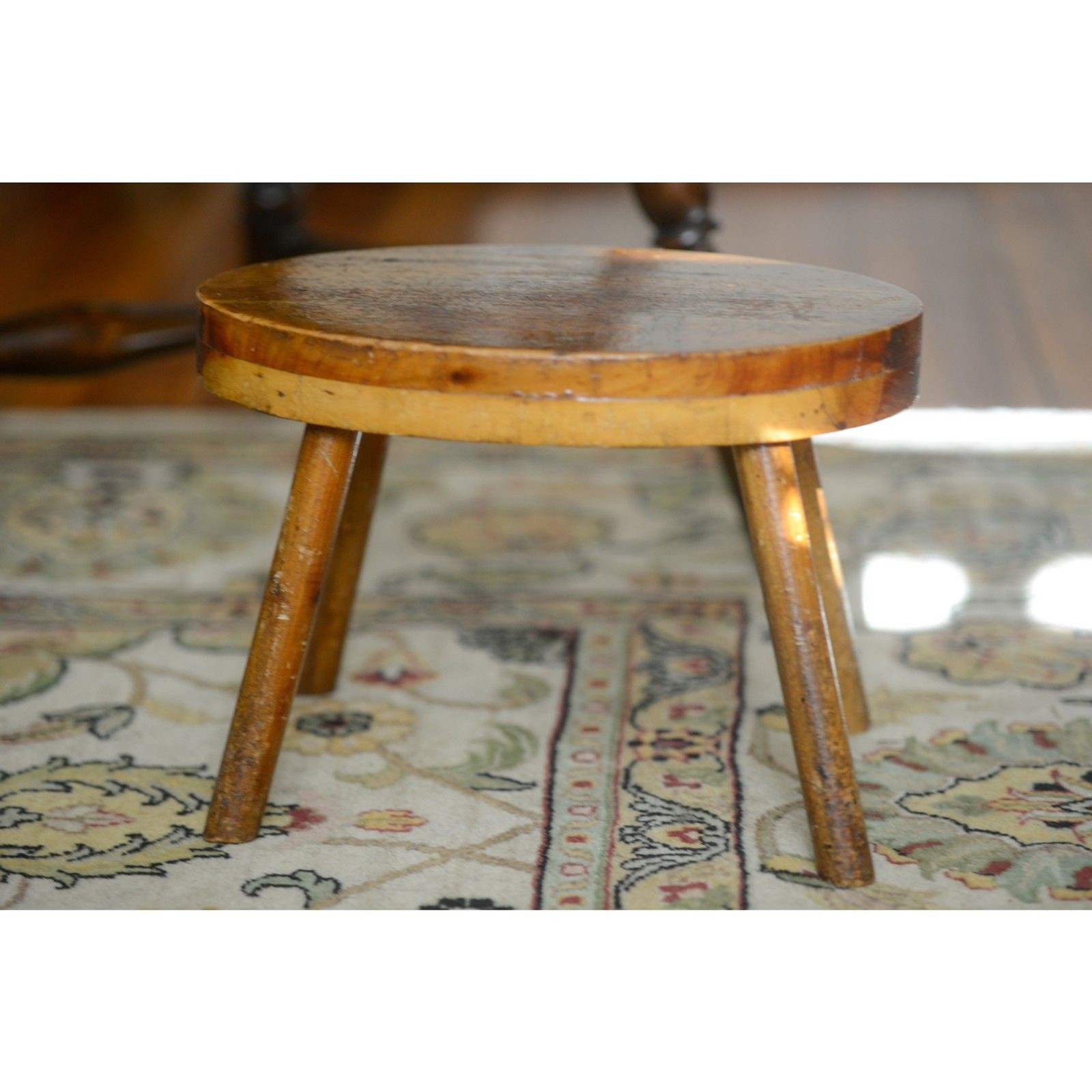 Vintage Red Cedar Colonial Fireside Cricket Primitive Stool 12" x 8" Rustic