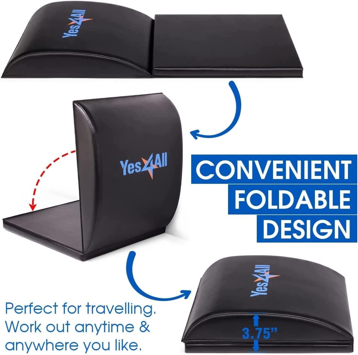 Ab Mat Tailbone & No Tailbone, Foldable Abdominal Exercise Sit up Support Pad fo