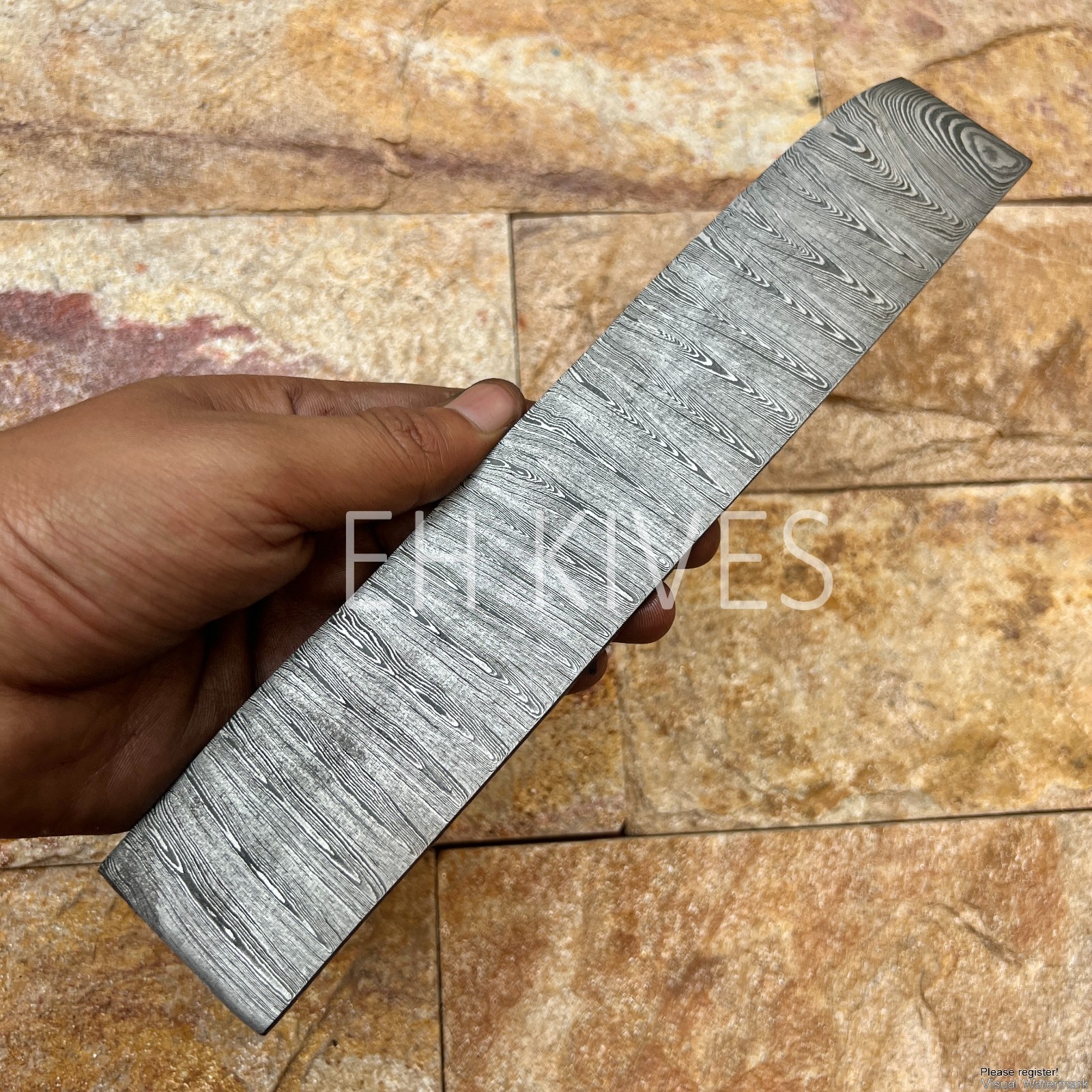 10'' Authentic Handmade Damascus Steel Twist blank billet for knifemaking