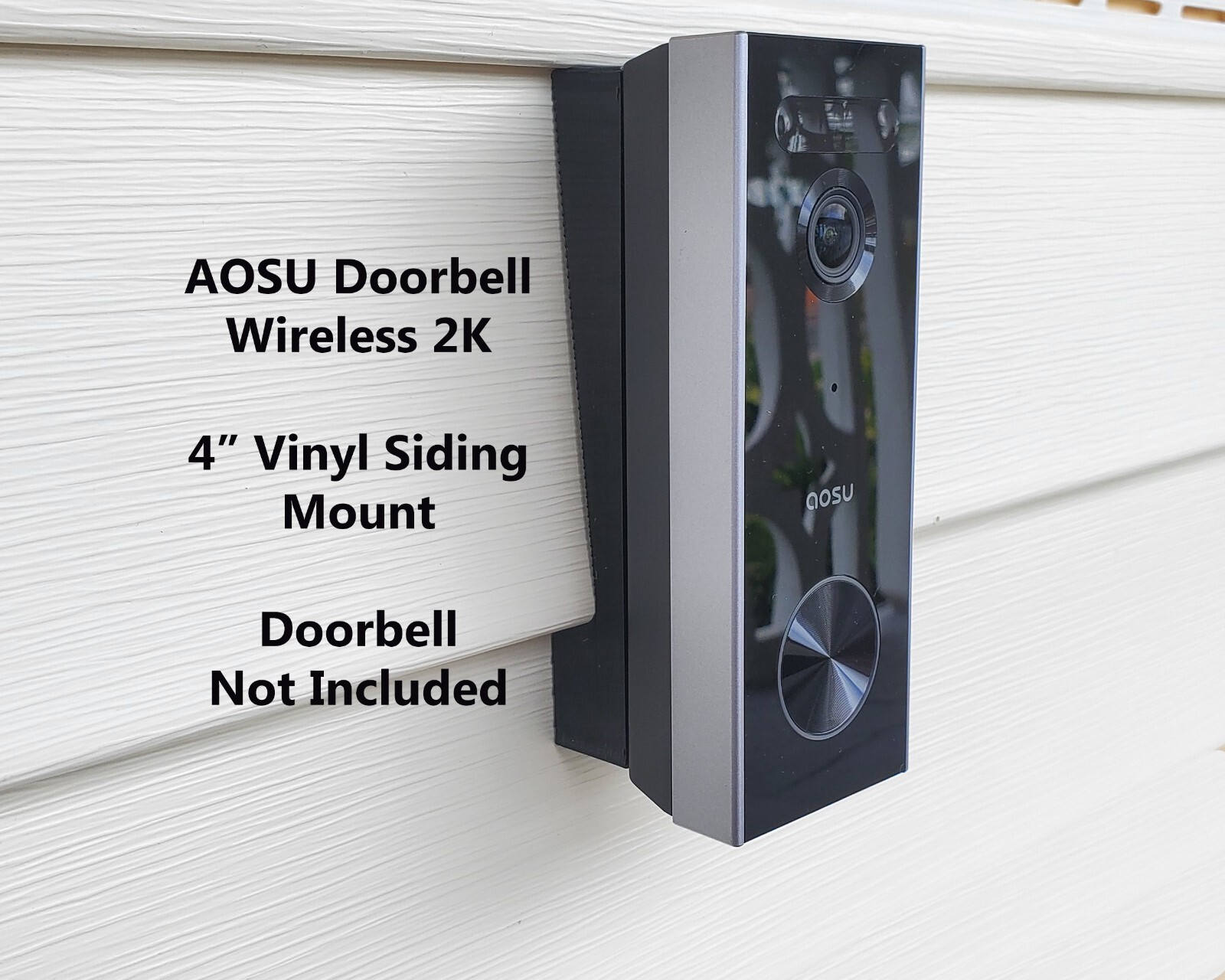 AOSU Doorbell Wireless 2K 4 inch Vinyl Siding Mount Bracket Wedge UV Resistant