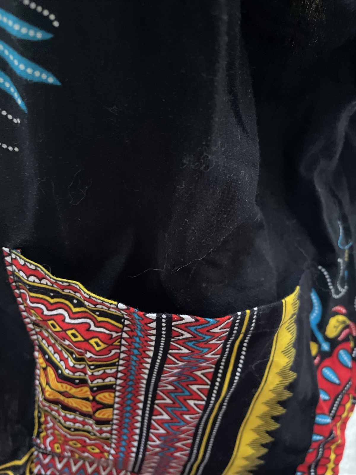 Mama & Papa African Style Dashiki Multi Color Short Sleeve Top Size Medium