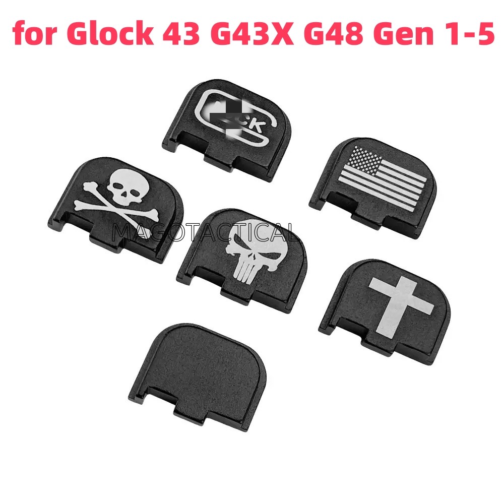 Aluminum Rear Cover Slide Back Plate for Glock 43 G43X G48 Gen 1-5 Handgun Black