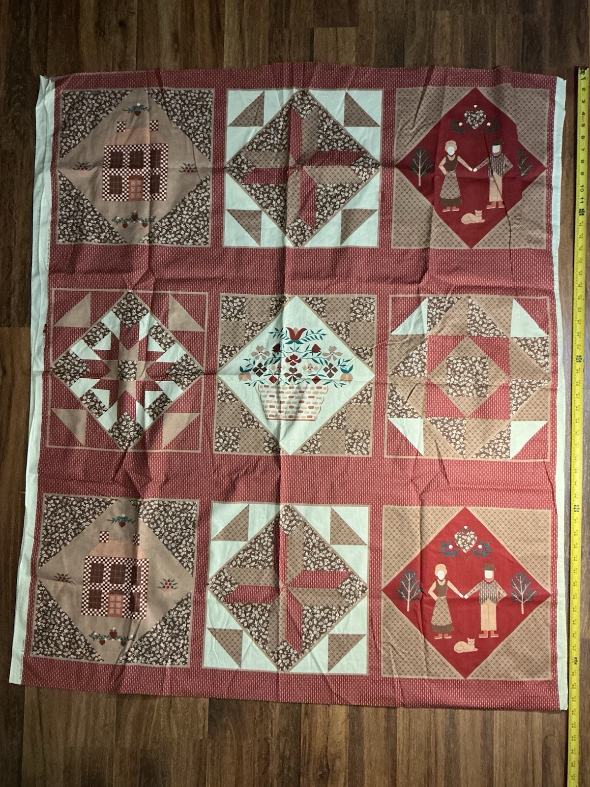 VTG 1987 Ameritex Fabric Pattern Rights Inc. Quilt Fabric Pattern 104” X 45” W