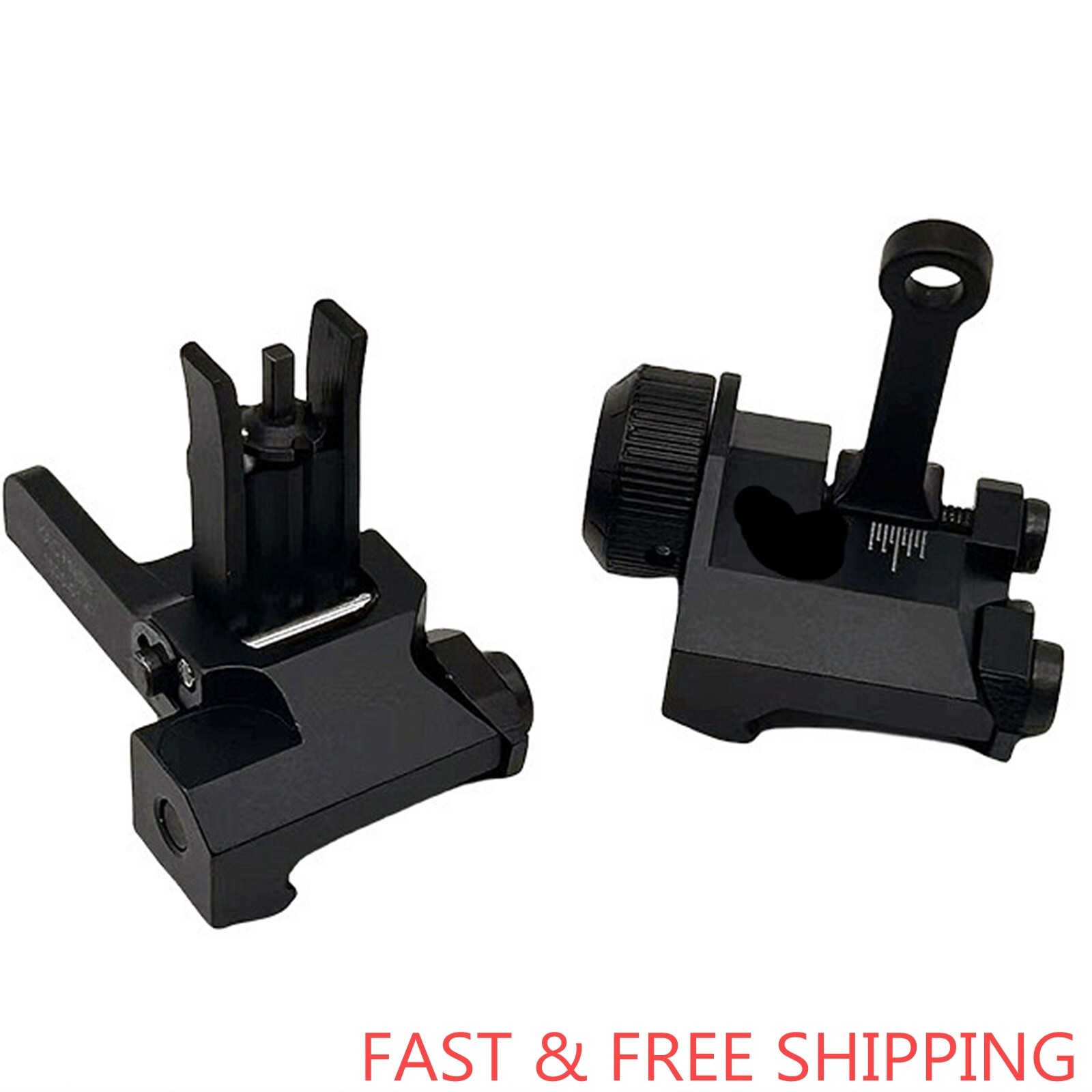 Folding Back Up Metal Sight Flip Up Front Rear Set Picatinny For K&A&C 3-0-0
