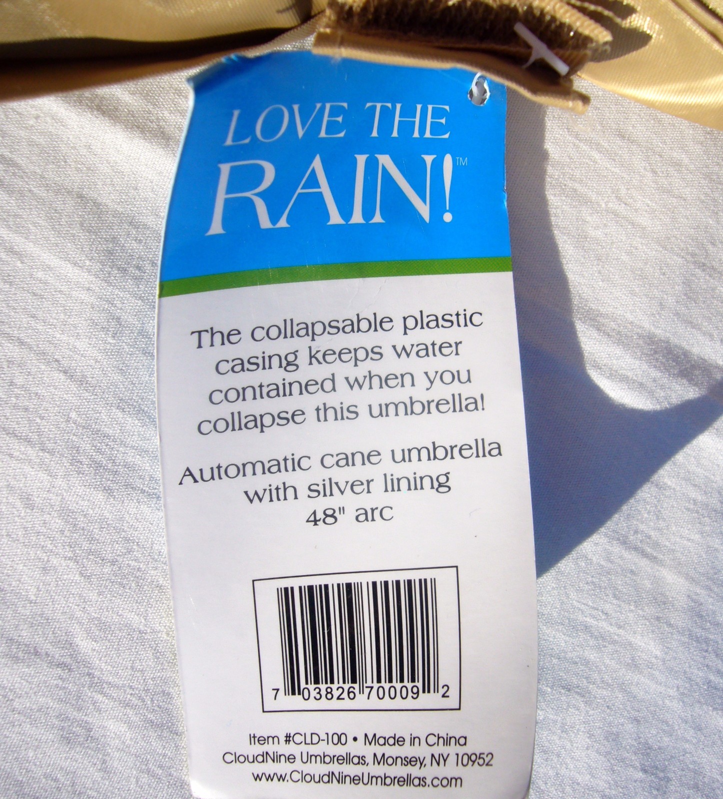 rare automatic cane Cloud Nine Umbrella Telescopic Cup Cover 48arc Silver Lining