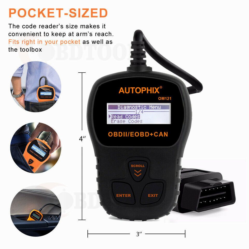 Automotive EOBD OBD2 Scanner Diagnostic Tool Car Check Engine Fault Code Reader