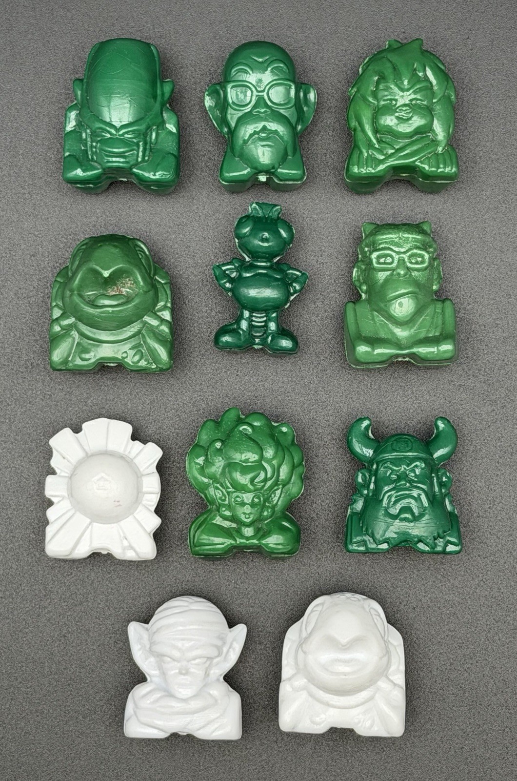 Classic Crazy Bones Dragon Ball Z Lot of 11 Solid Green & White Figures