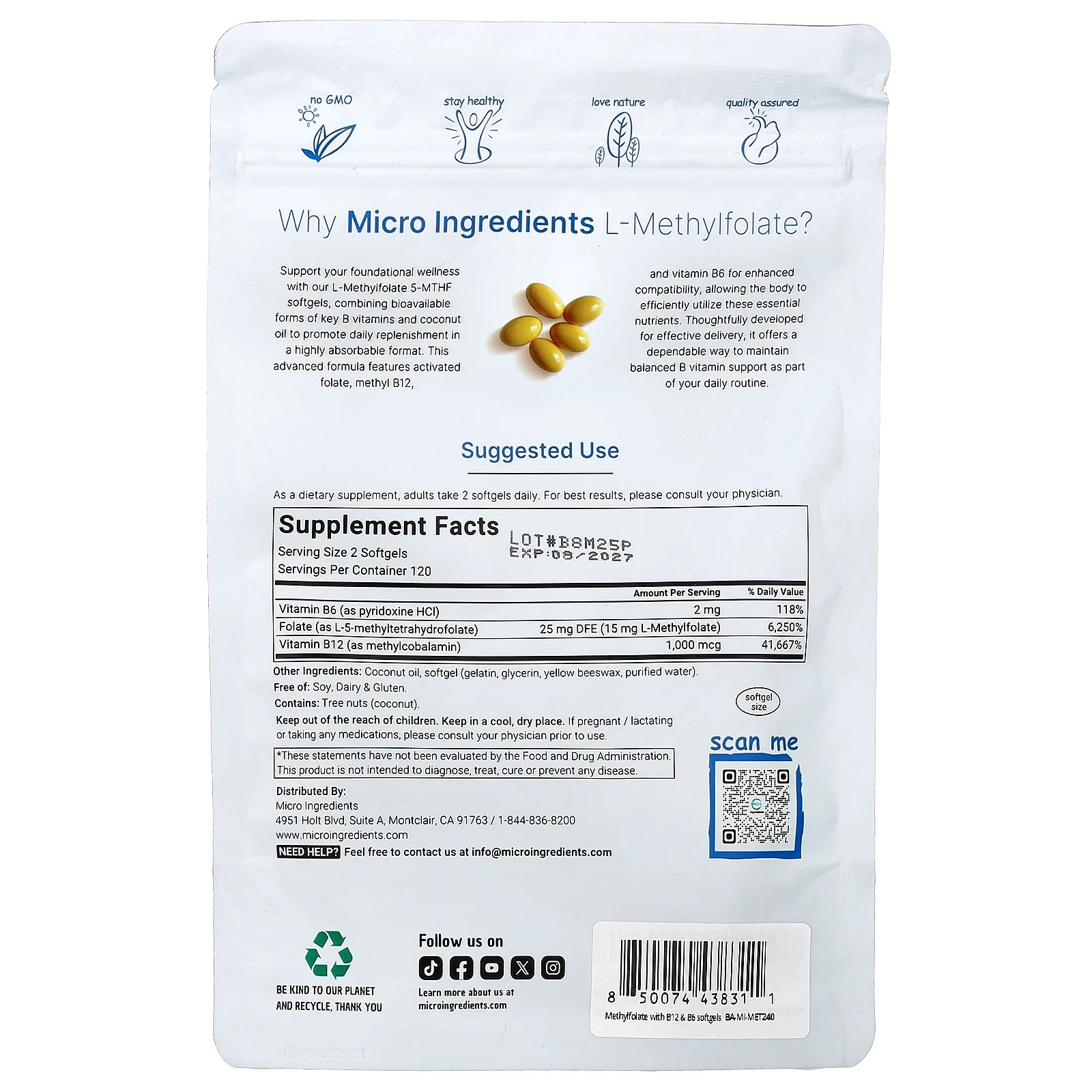 L-Methylfolate, 240 Softgels