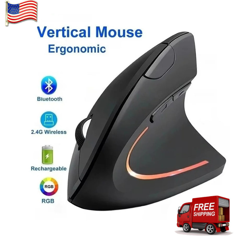 Vertical Mouse Ergonomic 2.4GHz Wireless Optical Mice 3 Adjustable DPI 800/1200/