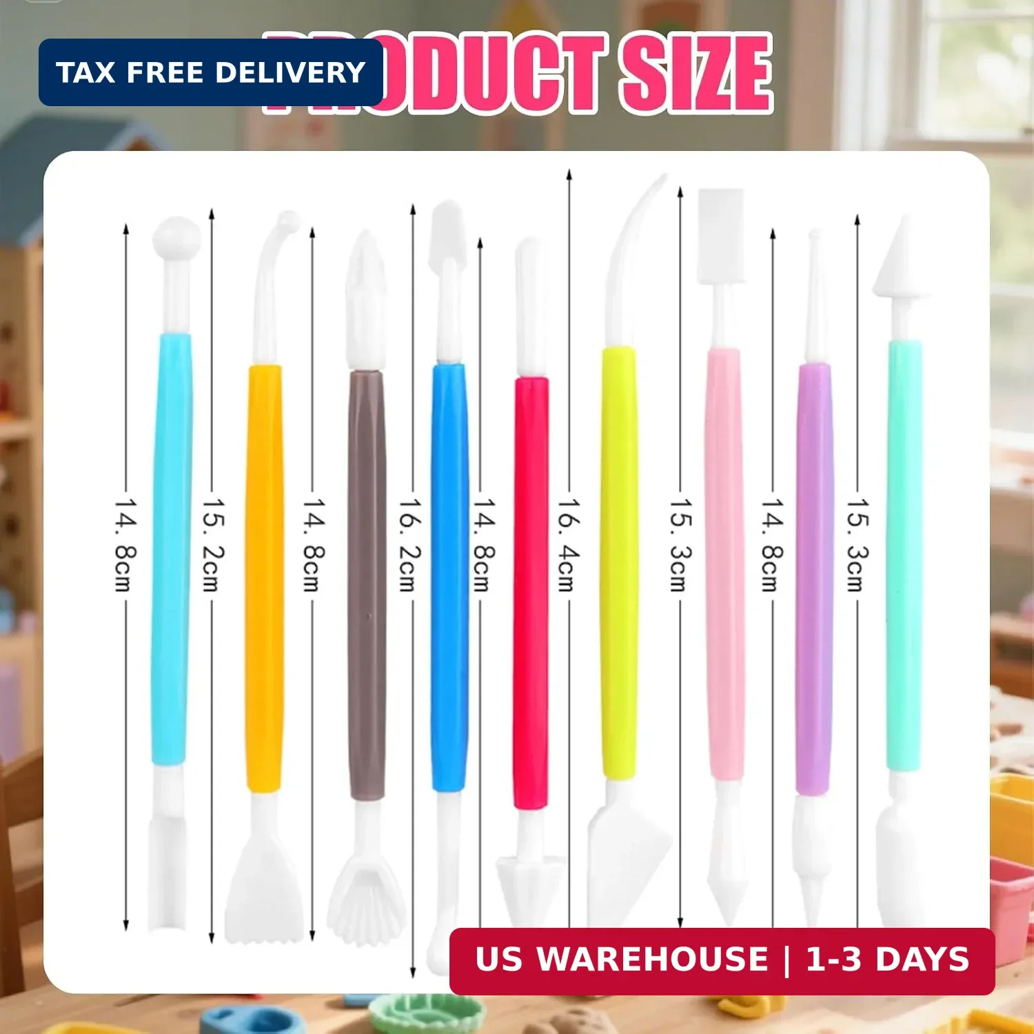 Basic Polymer Clay Tools, Clay Sculpting Tools Acrylic Roller Pin, Clear Rectang