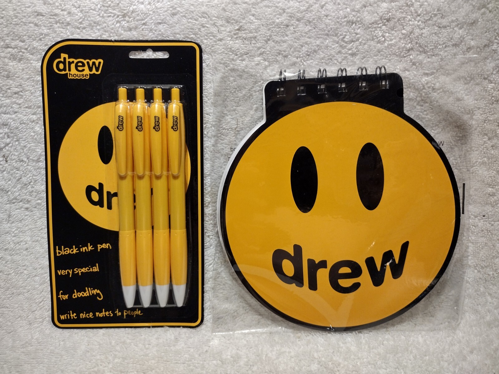 Rare Lot Of 2 "DREW HOUSE" Ink Pens & Spiral Paper Note Pad. Factory Sealed.!