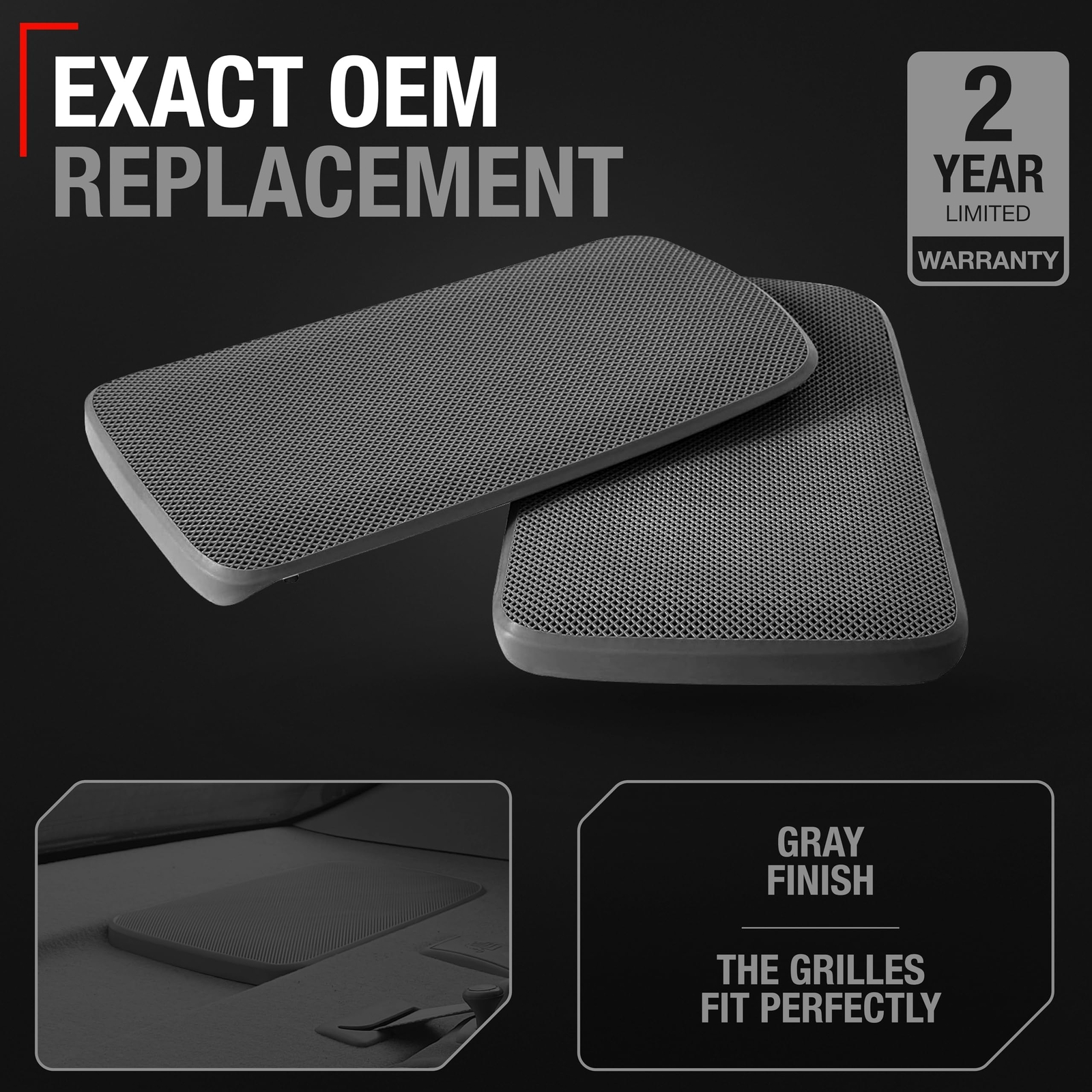 Speaker Grille, Left & Right for Toyota Camry - Gray