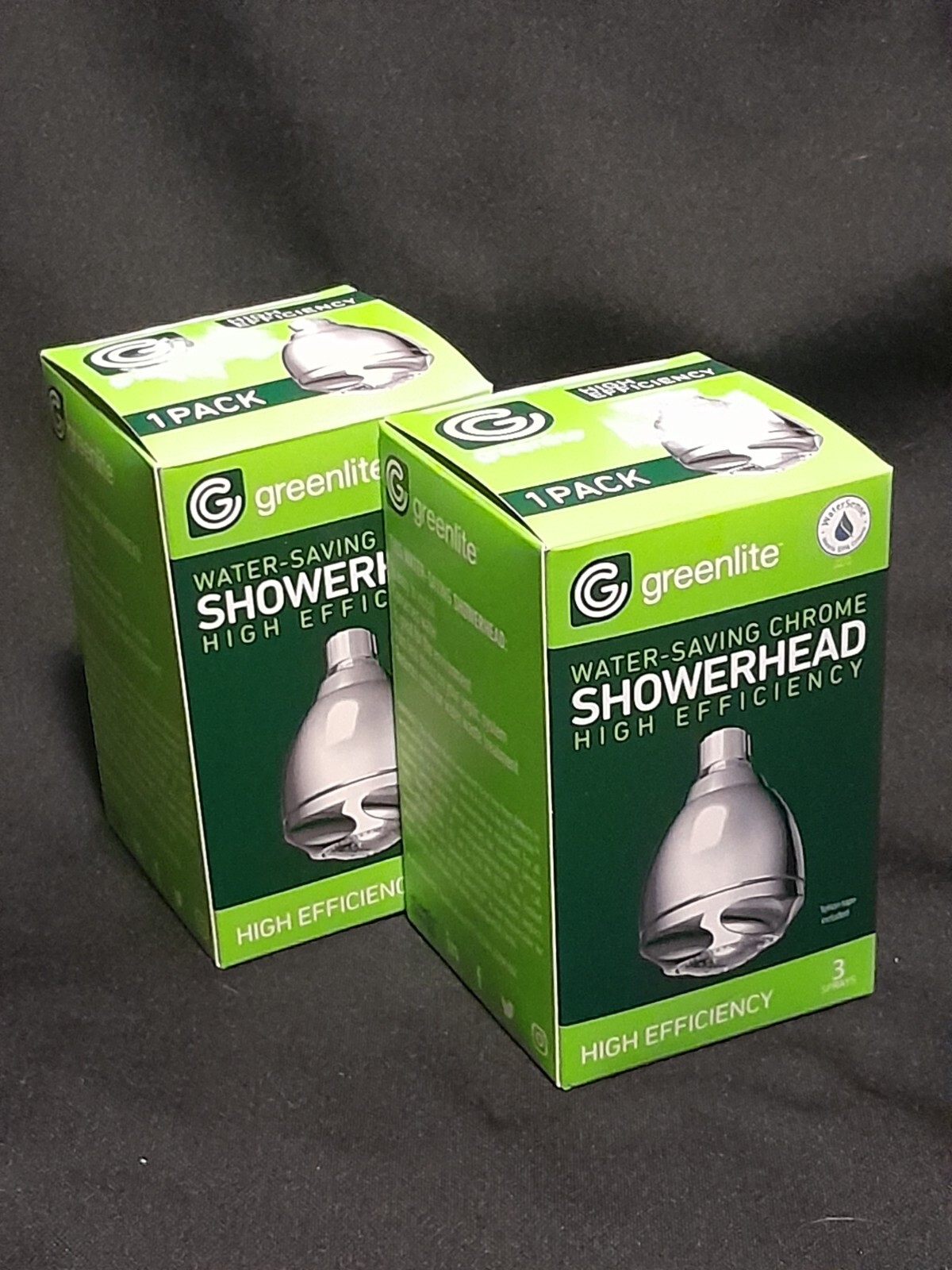 [2X] Greenlite High-Efficiency Water Saving Fixed Chrome Showerhead 1.5GPM [G2]
