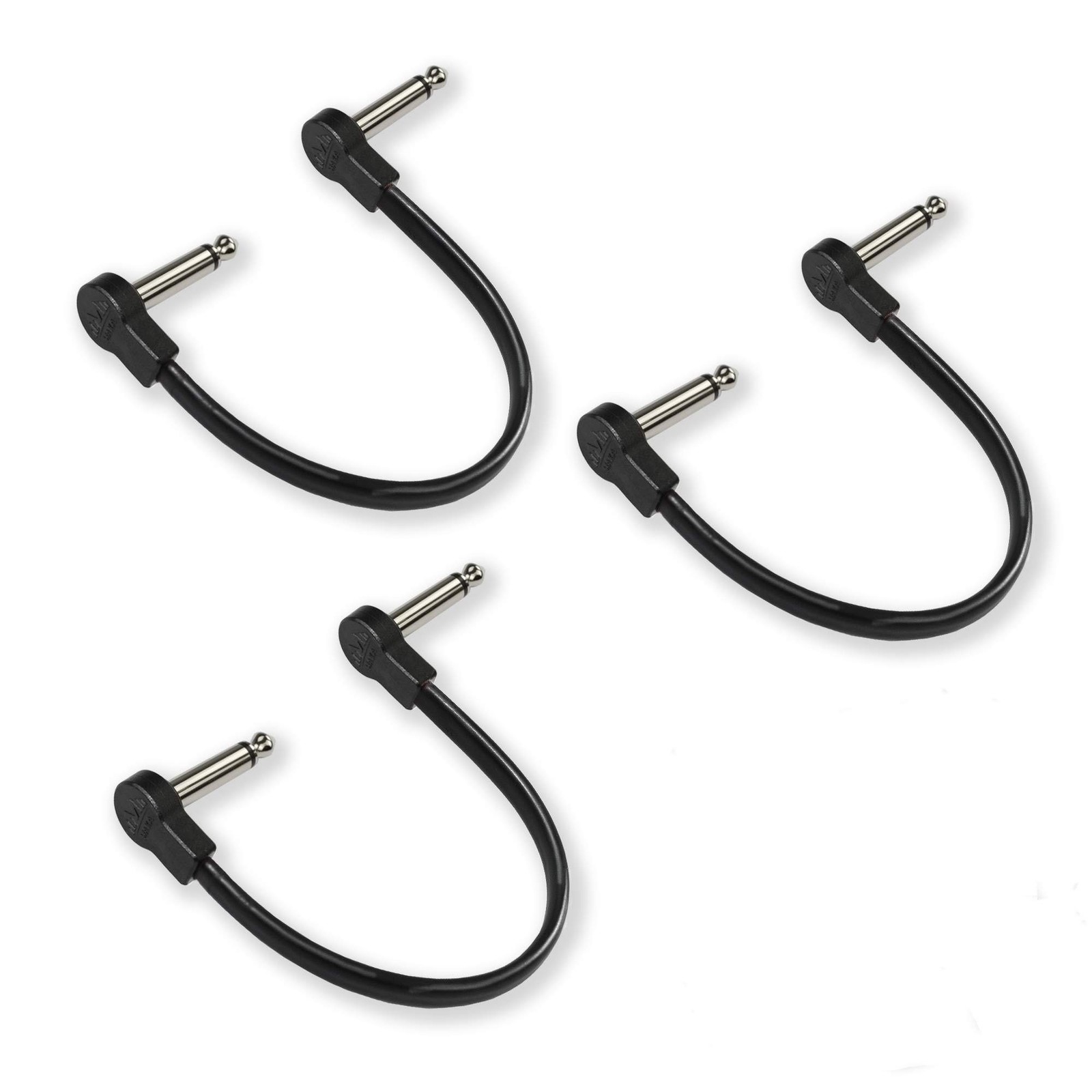 Flat Low Profile Guitar Patch Cable 8 inch for Effects Pedals, S-Shape, 1/4 i...