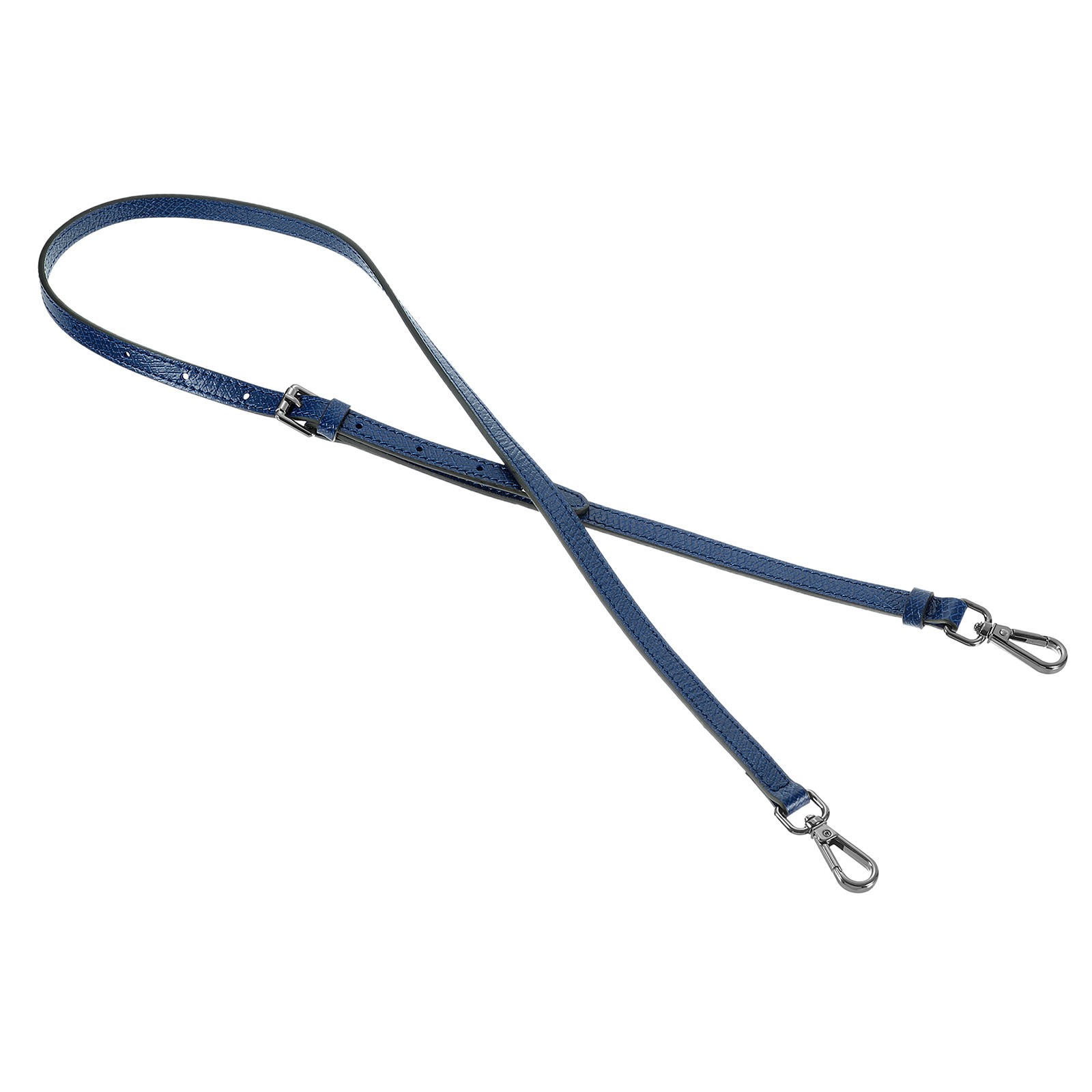 Leather Adjustable Replacement Bag Straps, Dark Blue, Black Buckle