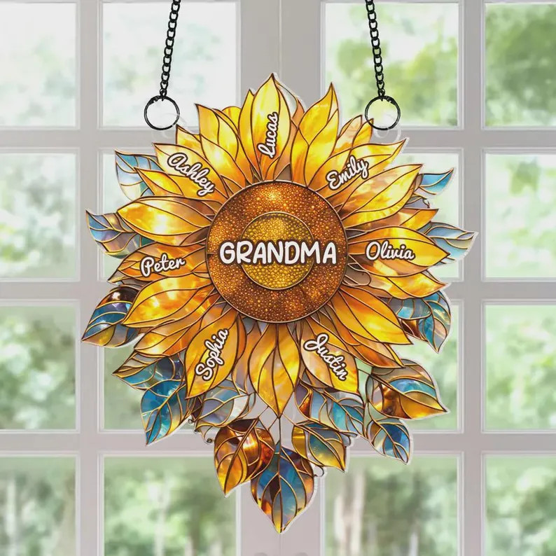 Personalized Grandma Acrylic Suncatcher Custom Gift Idea
