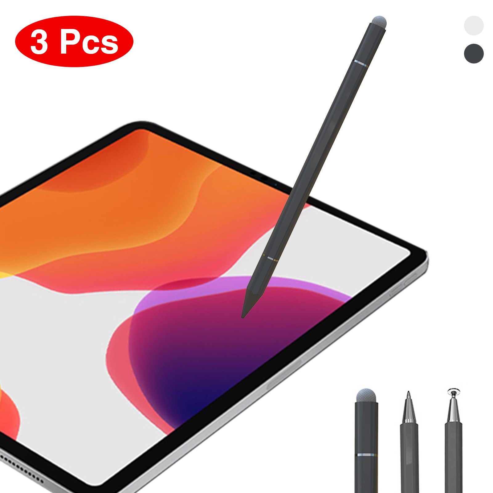 3Pcs 3-in-1 Universal Magnetic Stylus Pen For Touch Screen IPad iPhone Samsung