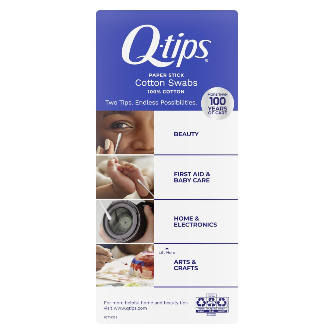 Q-Tips Cotton Swabs for Hygiene - 625 Count
