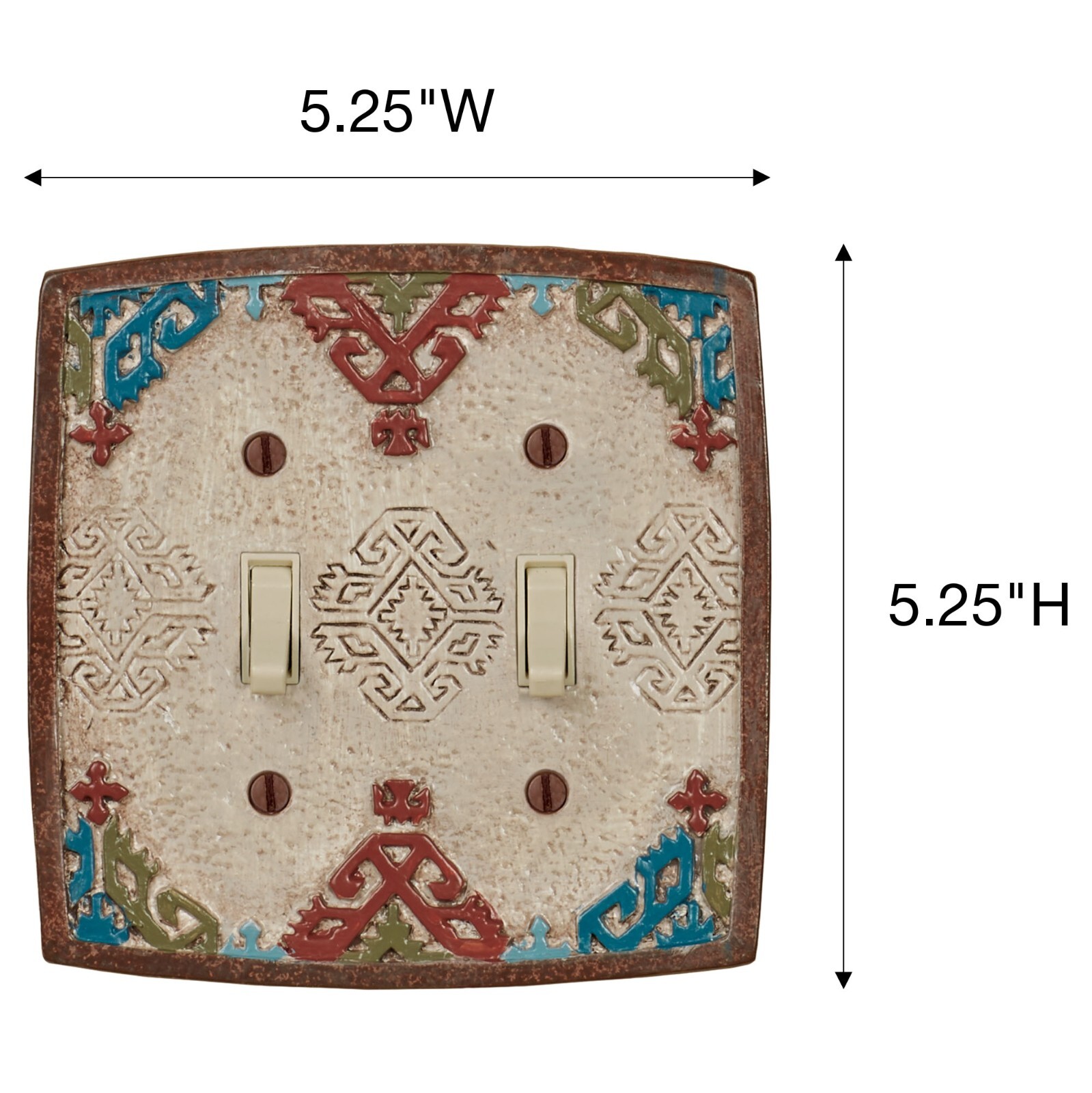 Bandera Southwest Double Switch Multi Warm Geometrics Handpainted